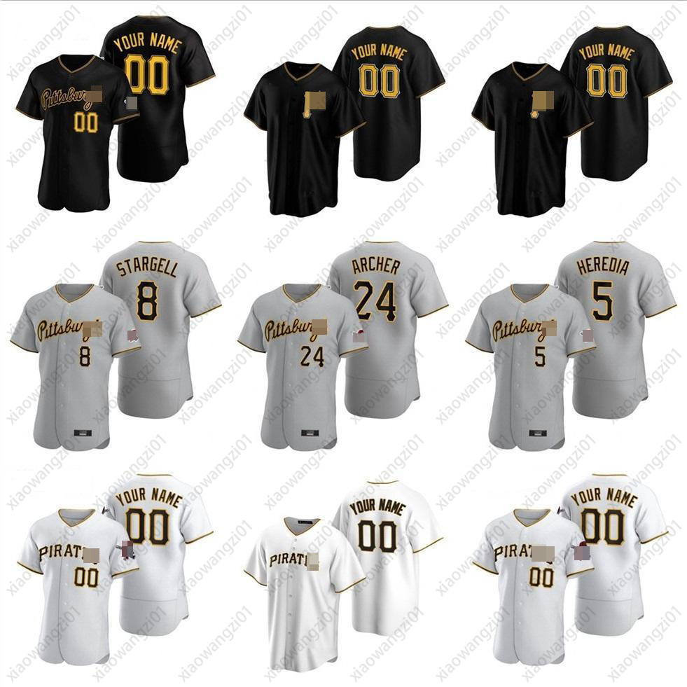 

Starling Marte S-6XL Gerrit Cole Chris Archer McCutchen Francisco Cervelli Guillermo Heredia Black Baseball Jerseys Custom Stitched, 13