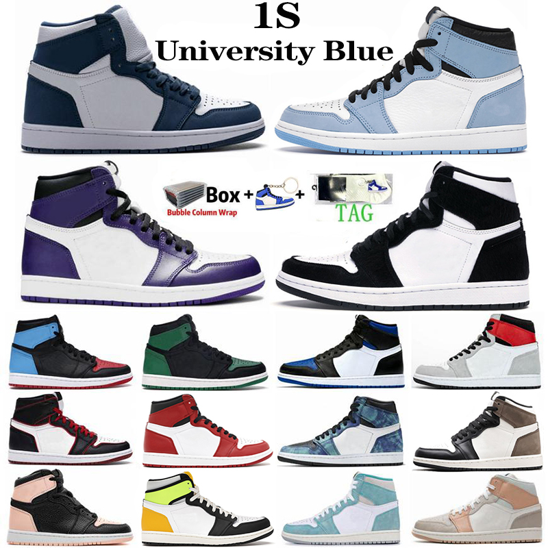 

1 1s Mens Women Basketball Shoes University Blue Twist Bio Hack Royal Toe Court Purple Obsidian UNC Tie Dye Luck Green Sports Sneakers, 49