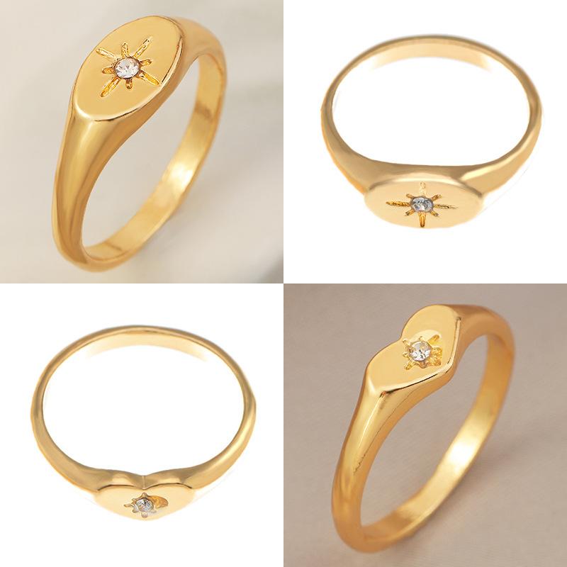 

Cluster Rings Hip Hop Crystal Astral Heart Finger Ring For Women Minimalist Trendy Star Fireworks Knuckle Punk Jewelry Anillos Anel