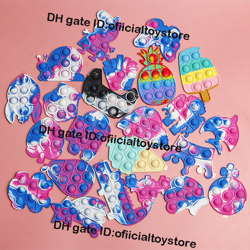 

Mini Fidget Toy Sticker Autism Needs Squishy Stress Reliever Decompression Toys Push Bubble Silicone Antistress For Children