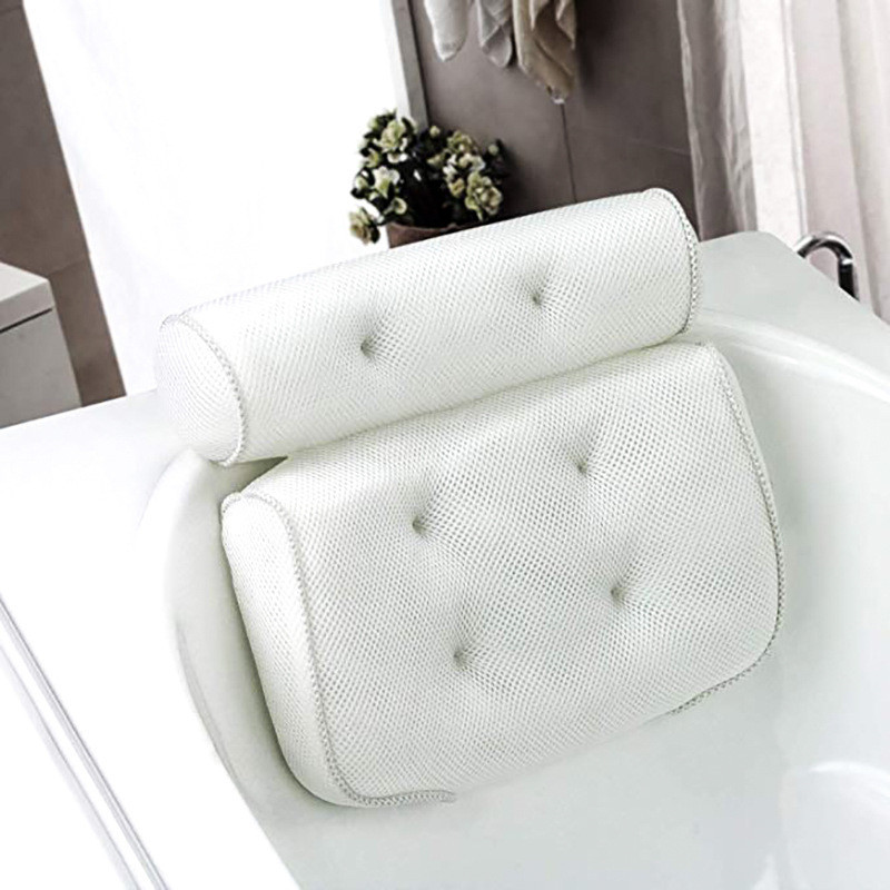 SPA Bath Pillow with Suction Cups Neck and Back Support Headrest Pillow Thickened for Home Hot Tub Bathroom Cushion Accersories-image-727435055