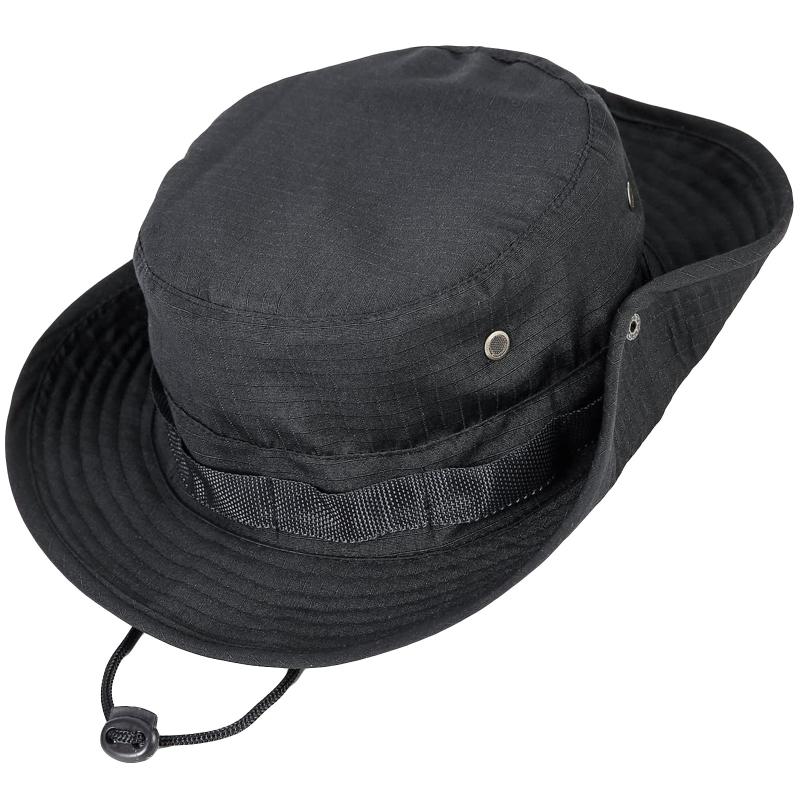

Wide Brim Hats Solid Color Outdoor Men's Cap Fishing Anti-uv Beach Sun Caps Women's Hat Bucket Summer Autumn Hiking Camping, Black