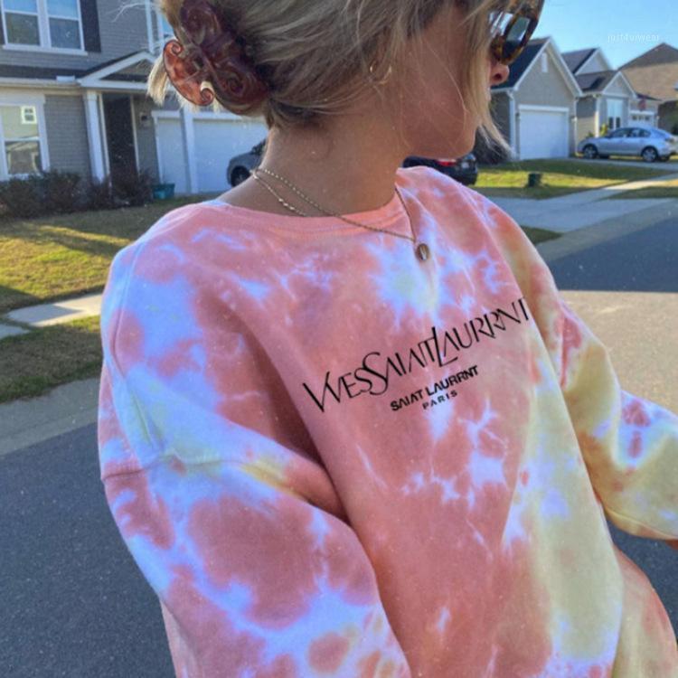 

Women' Hoodies & Sweatshirts Eyes Fun Letter Print Brand Design Crewneck Sweatshirt Women Girls Oversized Loose Casual Streetwear 2021 Plus1, Style4