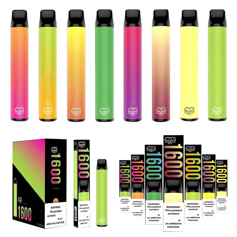 

Discount PUFF XXL Disposable Vape Pen Kits 1600 Puffs Bar cigarettes 1000mAh Battery 6.5ML Vapor Pod Device eCigs Electronic E Cigarette