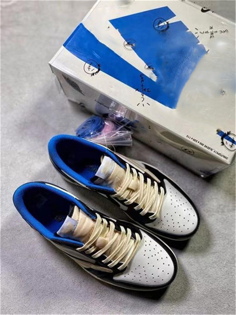 

2021 Travis Scott Fragment Lows Shoes Authentic 1 High OG TS SP Mens Outdoor Military Blue Cactus Jack layStation Sports Sneakers