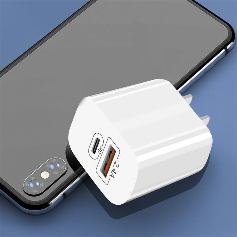 

Cell Phone Fast Chargers PD USB 2 Ports Quick Charger QC3.0 Charging Adapter