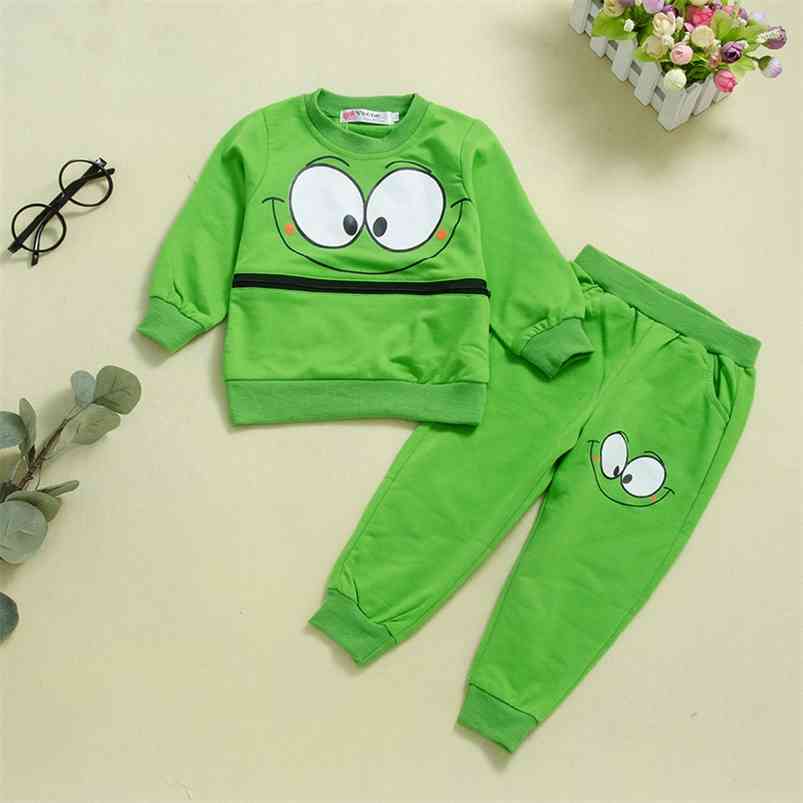 

Winter Style Children Sets Casual Long Sleeve O Neck Print Cartoon T-shirt Green Trousers Cute 2Pcs Girls Clothes 2-9T 210629