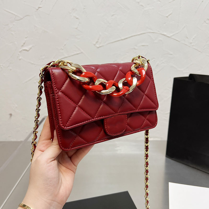 

Womens Classic Mini Flap Lambskin Desiger Wallet Bags Phone Card Holder Chain Totes Clutch Genuine Real Leather Multi Pochette Luxury Purse Handbags 19x11CM, Box