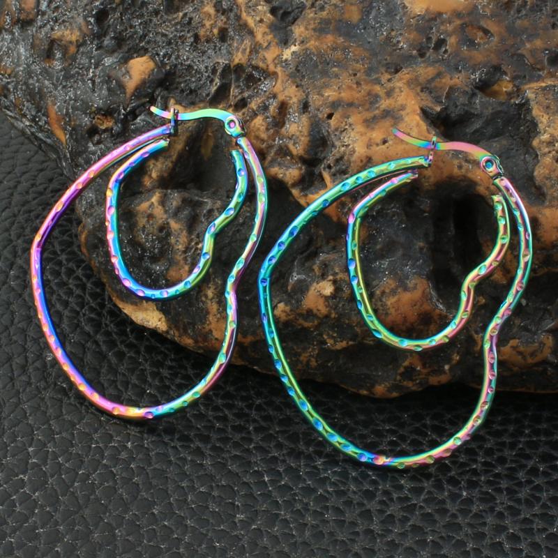 Hoop & Huggie Heart Stainless Steel Women Earrings In Jewelry Gift Fashion Wholesale Joyas De Acero Inoxidable Para Mujer EGAZANAE-image-713359675