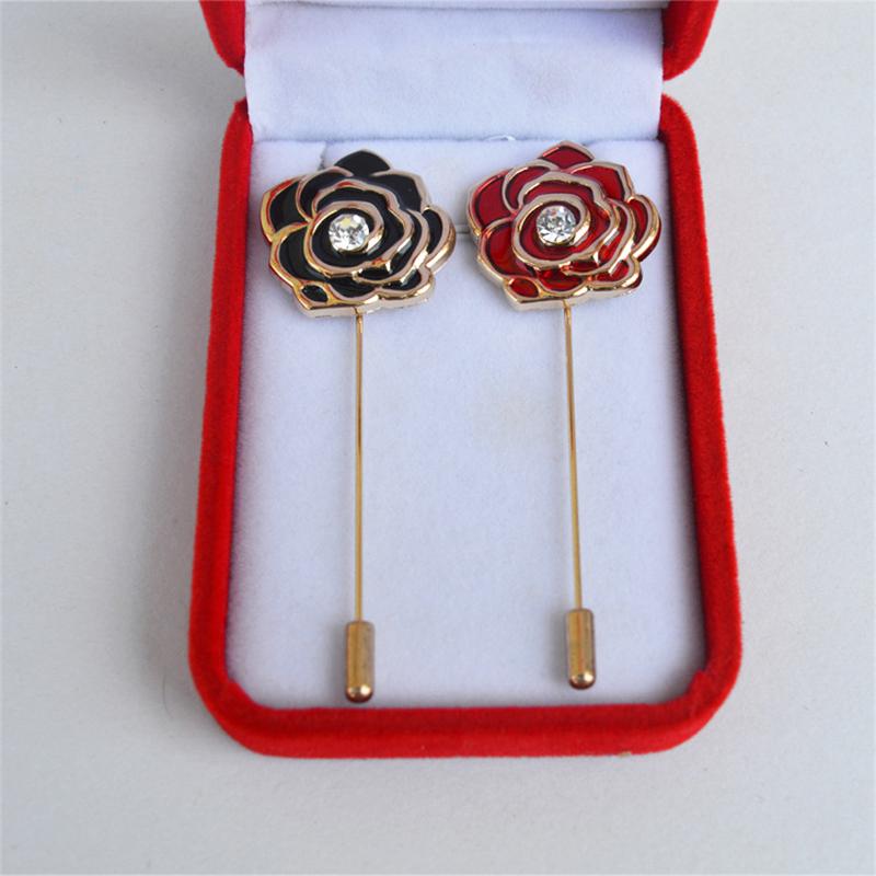 

Pins, Brooches Long Strip Enamel Camellia For Men Korean Crystal Plug-in Brooch Pins Fashion Badges Statement Jewelry Broche Z186