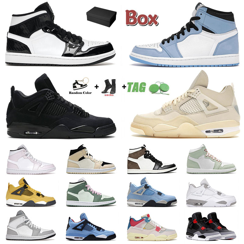 

Jordan1s Jordan4s Mens Womens Basketball Shoes Air Jordan Jorden 1 4 Off White Retro Jumpman Travis Scott High University Blue Mid Carbon Fiber Sports Trainers, A8 36-46 shadow 2