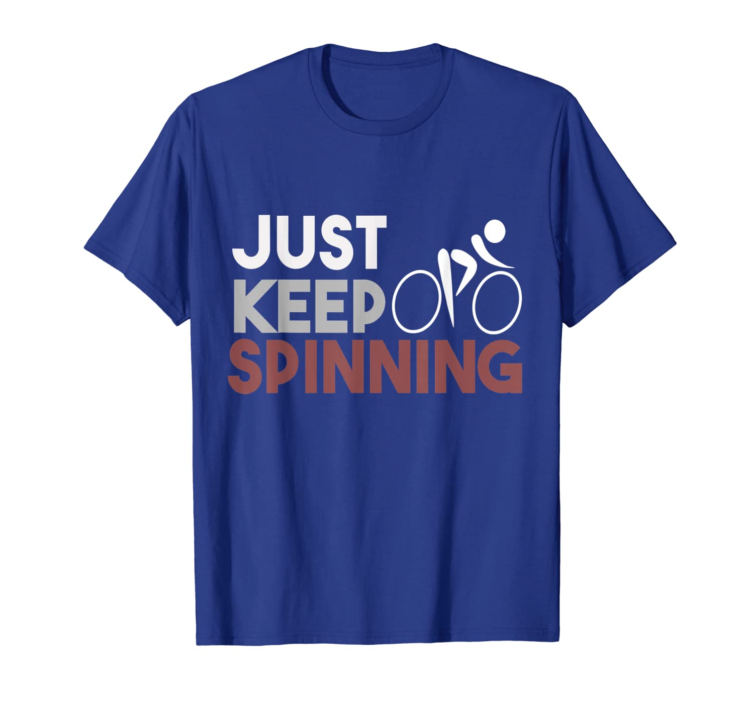 

Just Keep Spinning T-Shirt Spin Class Workout Tee, White;black