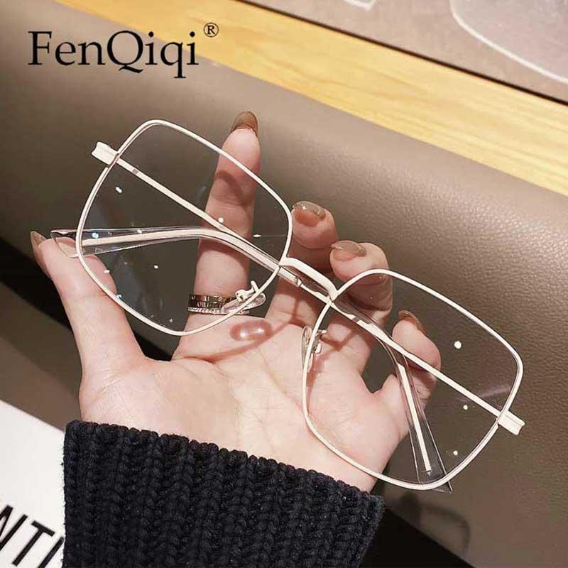 

Fashion Sunglasses Frames Metal Optical Frame Vintage Square Brand Designer Anti-blue Light Matte Oversized Eye Glasses