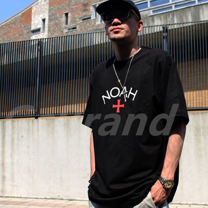 

Men and women T-shirt NOAH NYC CORE Inner Dynasty Cross European and American Hip Hop Landscaping Casual Short Sleeve Top, White;black
