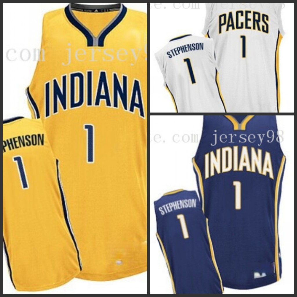 

IndianaPacersmen #1Lance Stephenson With men retro BasketballJersey, Black