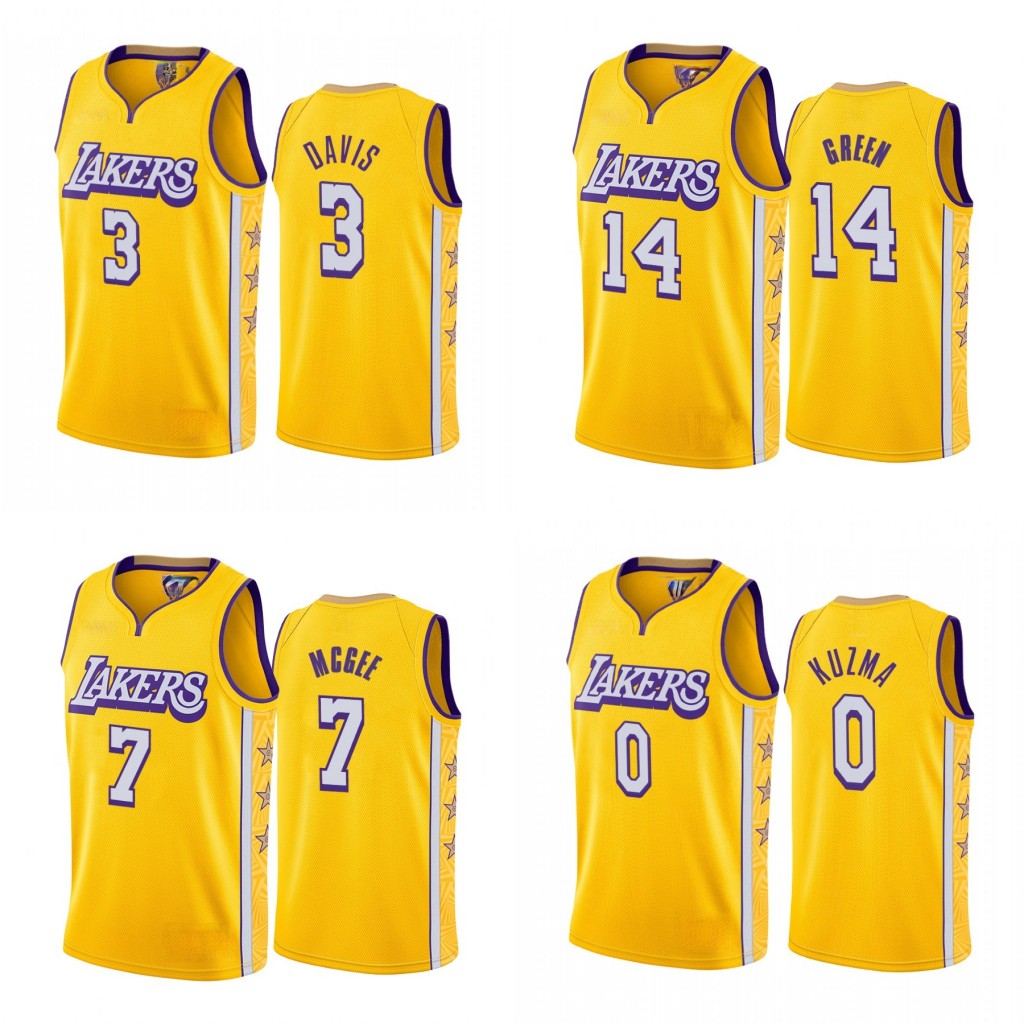

Los Angeles Lakers Men Anthony Davis Danny Green JaVale McGee Kyle Kuzma Rajon Rondo Basketball Jersey, Black