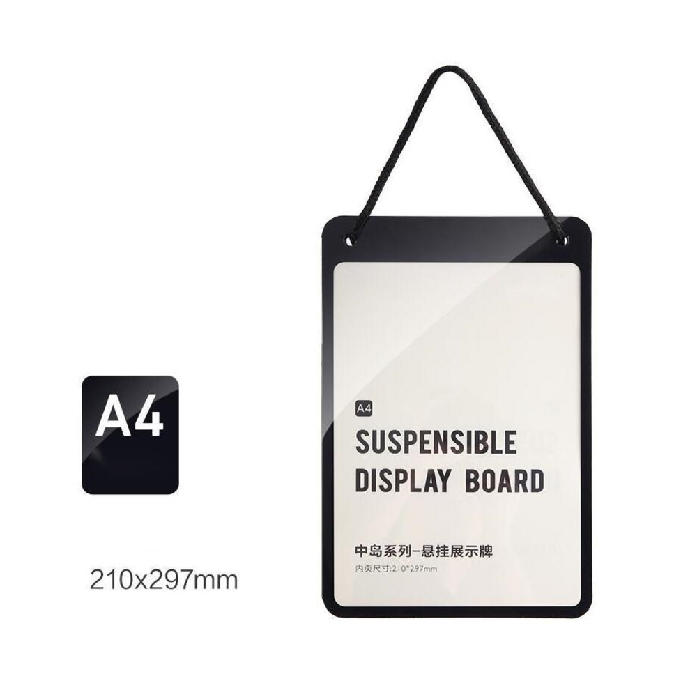 Black Pet A4 Poster Hanger Pocket Supermarket Shelf Clothing Store Activity Advertising Discount Sign Holder Label Frame Sleeve-image-754641998