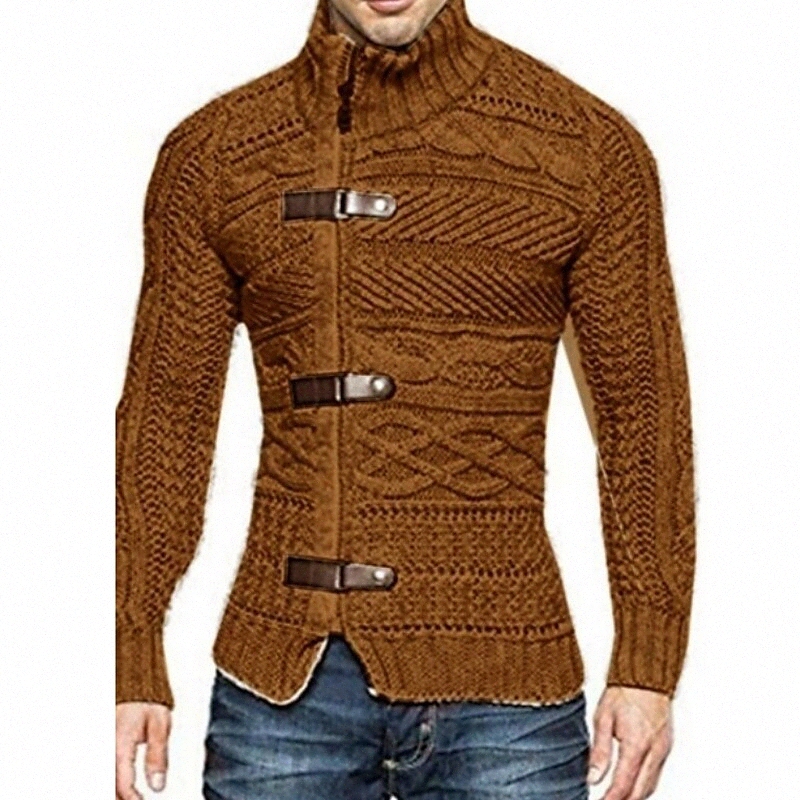 Men's Cardigan Solid Colored Long Sleeve Sweater Cardigans Round Black Brown Z5z1#