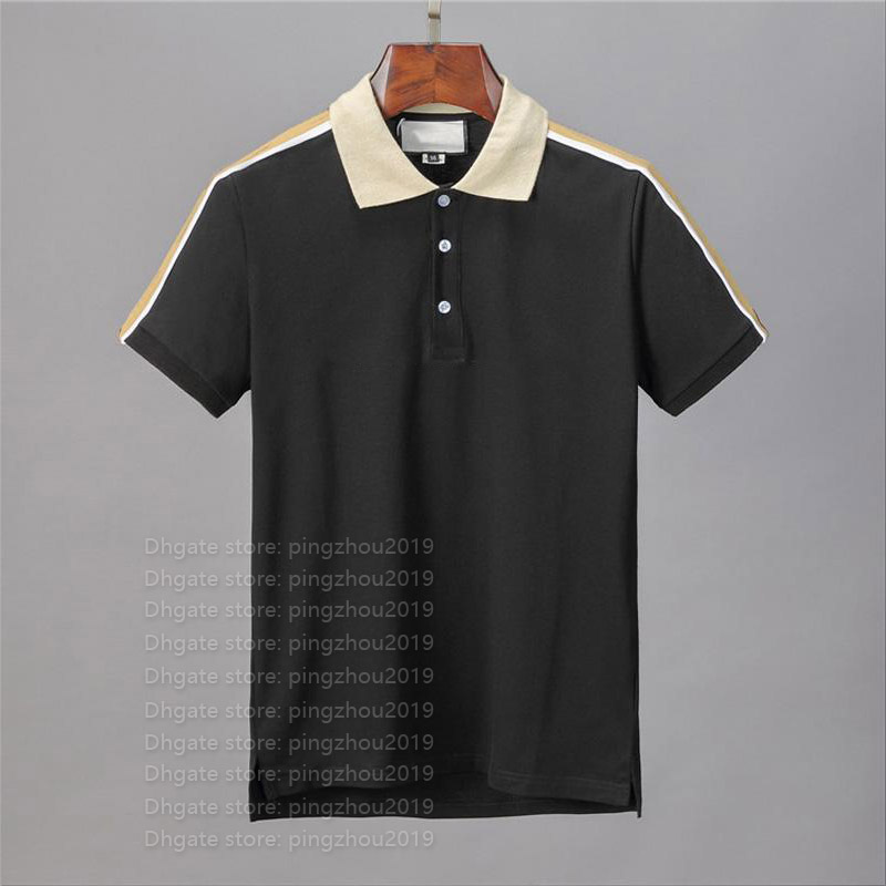 

2021 Designer Polo Shirts Men Casual Polos T Shirt Print Embroidery Fashion Europe Paris High Street Solid color Mens coat Cotton Size M-3XL, White;black