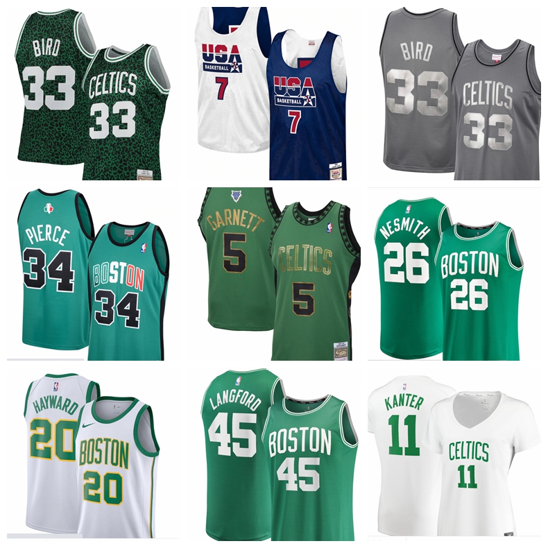 

2021 Basketball Jerseys Boston Celtics Jaylen Brown 07 Larry Bird 33 Kevin Garnett 05 Rajon Rondo 09 Marcus Smart 36 Stitched Size S-XXXL With Patch