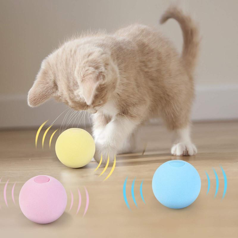 

Cat Toys Electric Pet Toy Ball Gravity Smart Touch Sounding Interactive Squeak Supplies