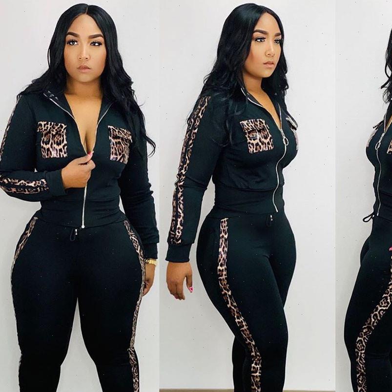 

tracksuit leopard print splice lounge women tracksuits wear two set and pants sweat suits streetwear jogging femme chandal mujer, Gray