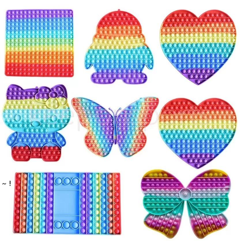 

Large size 30cm Giant Big Size Fidget Reliver Stress Toy Rainbow Push Bubble Simpl Dimmer Antistress Toy Children Sensory Game RRF11087