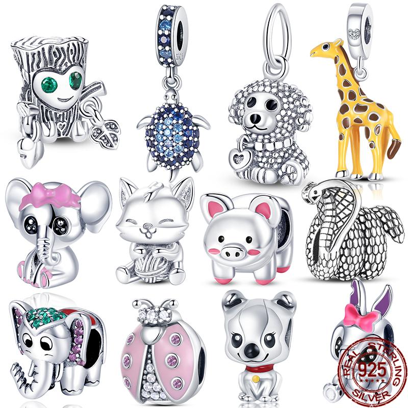 

Other Genuine 925 Sterling SilverAnimal World Charms Fit Original Bracelet&BangleMaking Fashion DIY Jewelry For Wome