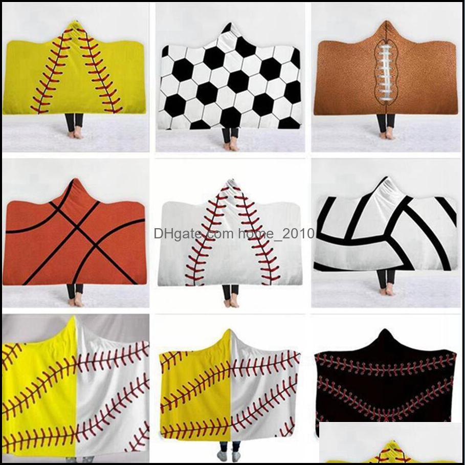 

Textiles Home & Gardensoftball Adt Wearable Hooded Blanket Sporty Warm Blankets Baseball Softball Winter Sofa Bedding Er Sea Dda697 Drop Del