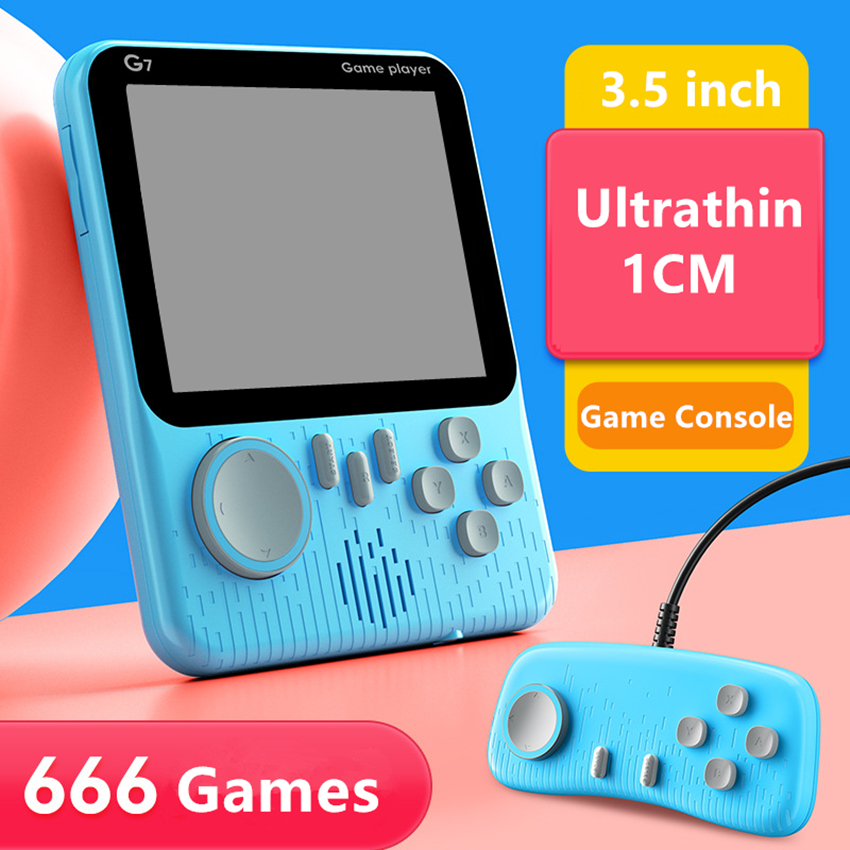 

G7 Handheld Retro Protable Games Console 3.5-inch Screen 1CM ultrathin Support FC/SFC/NES AV Video Game Players Gamepad for Kids Gift
