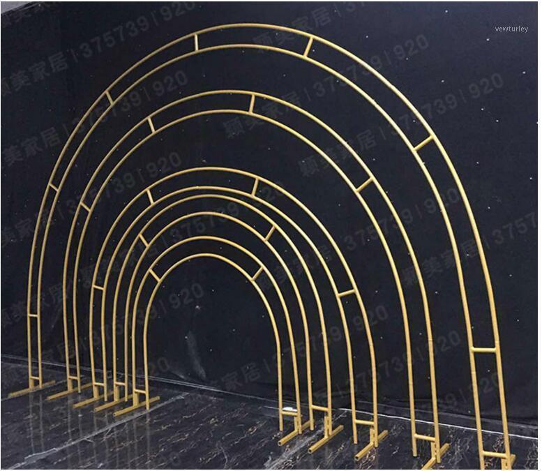 

Party Decoration Wedding Props Yingmei Wrought Iron Curved Frame Arch Ring Rainbow Round Flower Door Supplies