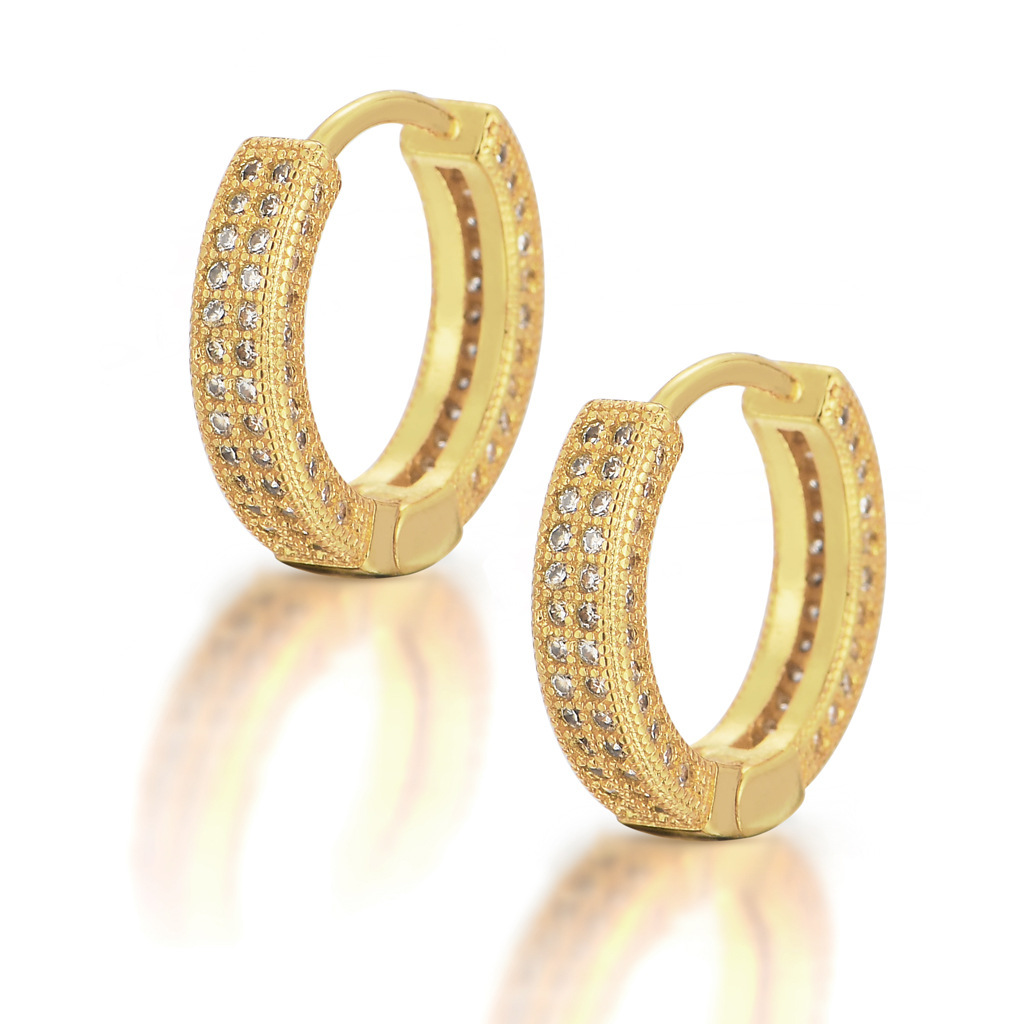 

Hip hop ring earrings with Zircon EarringsXN2Q