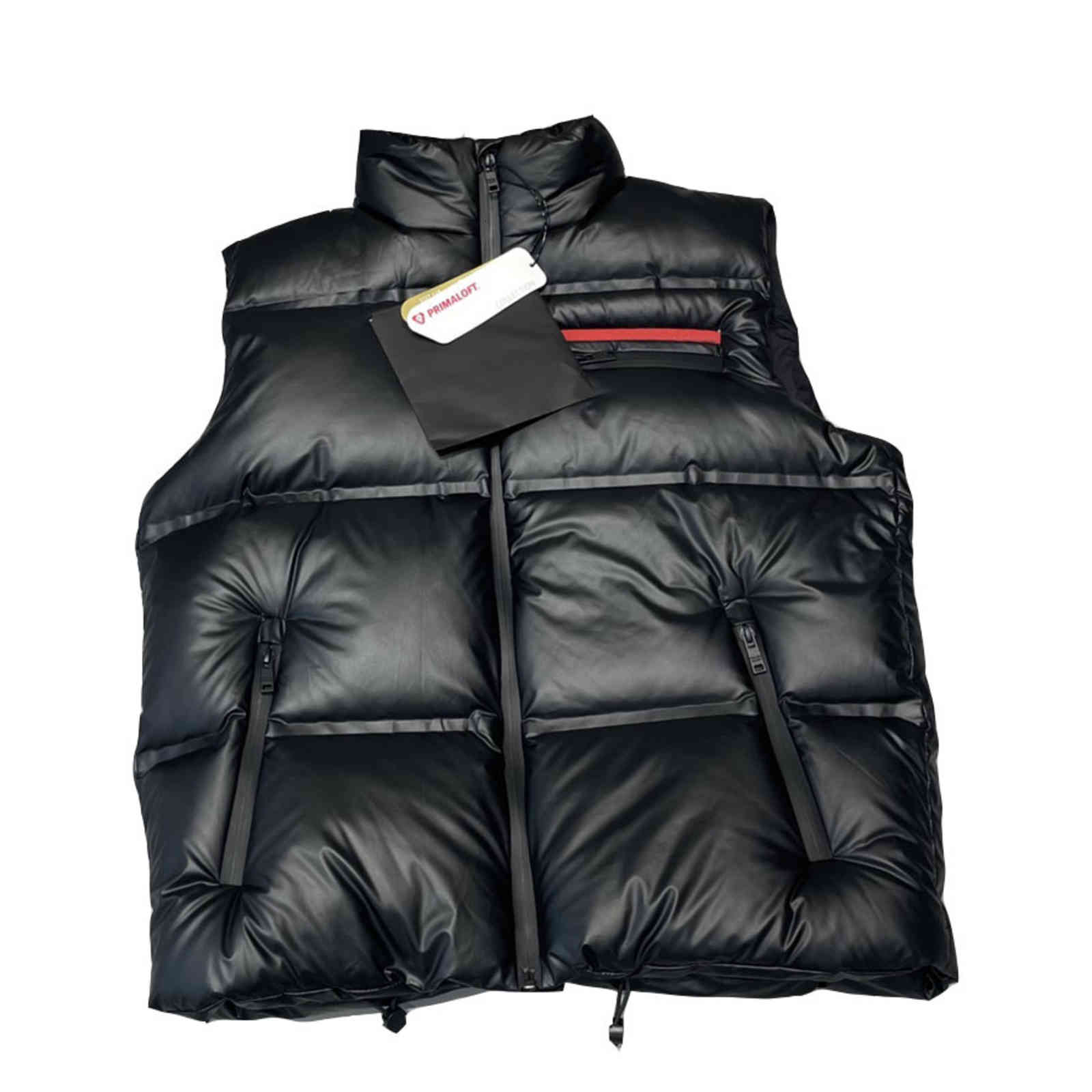 

Italy Famous luxury Men Goose Down Vest North Winter Coat Ultra light and Thick Red Label Limited Series Comfortable And Warm Jacket Man, Black lr-hx017