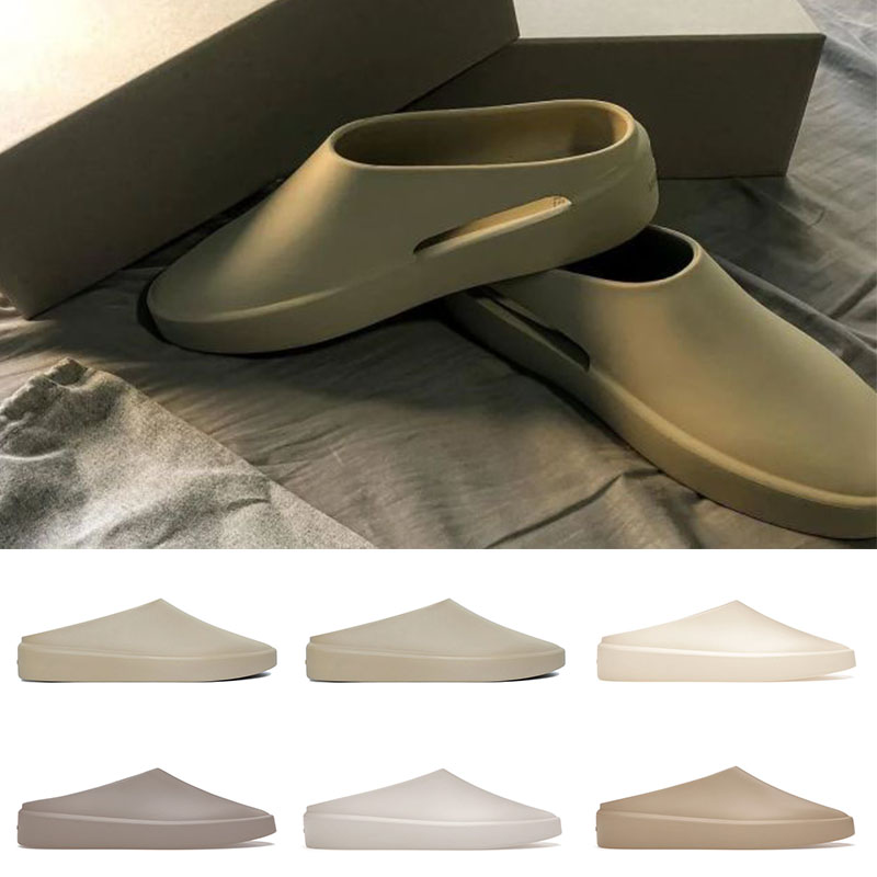 

High quality Fear Of God The California Slip-On Designer Slippers Shoes Slides Women Mens Almond Cement Concrete Cream Oat Big Size EUR 46 Extralight EVA Sandals, Almond 36-46