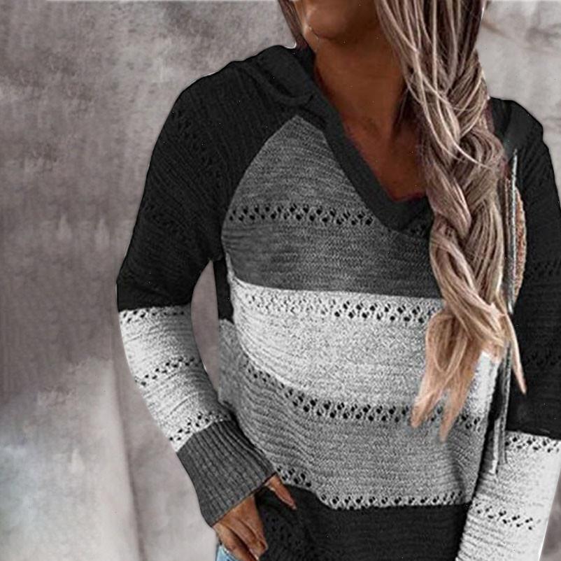 

r40 autumn winter warm womens sweatshirt kinitted casual patchwork hoody long sleeves pullovers moleton oversized, Black