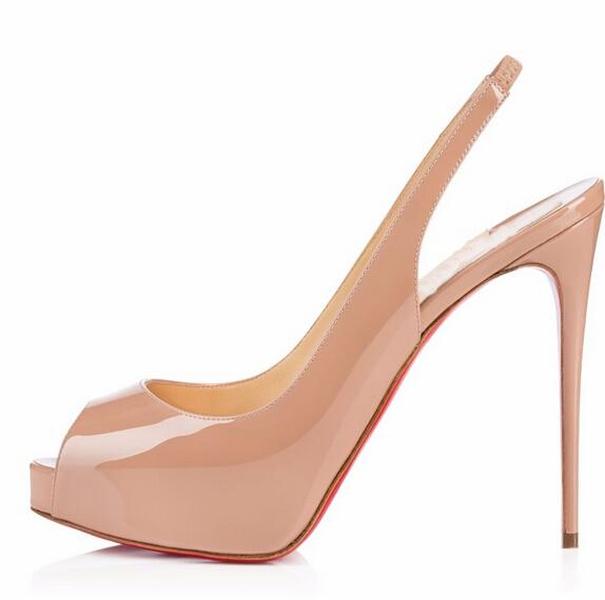 

2020 Classic Red Bottom High Heels Platform Shoe Pumps Nude/Black Patent Leather Peep-toe Women Dress We blt LOUBOUTIN\u52aa CHRISTIAN\u52aa, Black;red