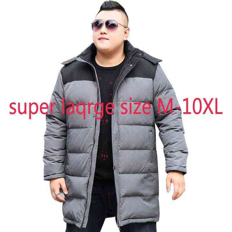 

New Fashion High Quality Extra Large Down Jacket Men Long Thickening Warm Fashion White Duck Down Coat Plus Size M-11XL 12XL13XL Y1103, 1916