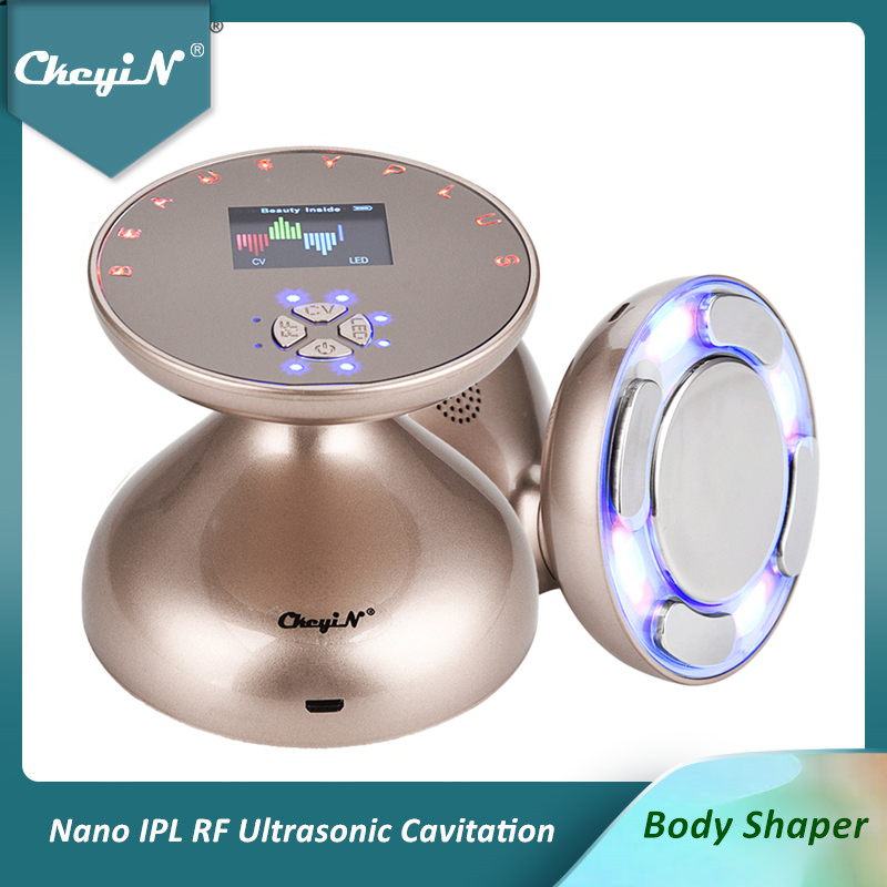 

CkeyiN Nano IPL RF Ultrasonic Cavitation Fat Reduction Body Slimming LED Light Anti Cellulite Skin Tighten Massager Weight Loss