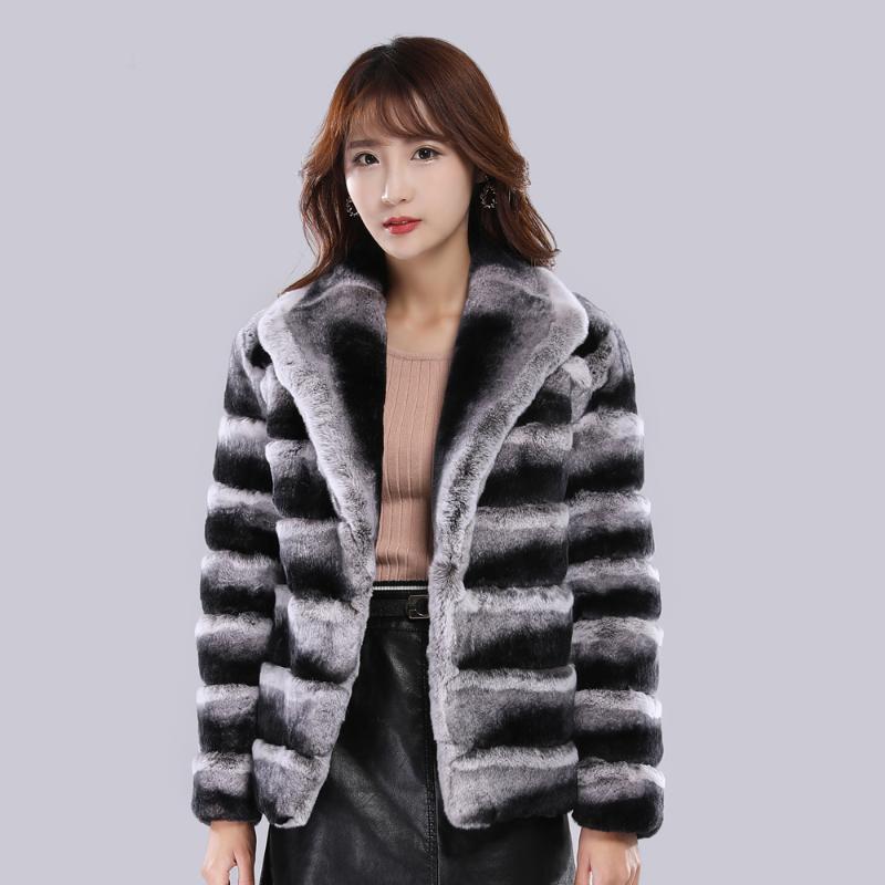 

Women's Fur & Faux Luxurious Rex Coats Winter Women Warm Fluffy Real Overcoats Fashion Thick Jacket, As pic