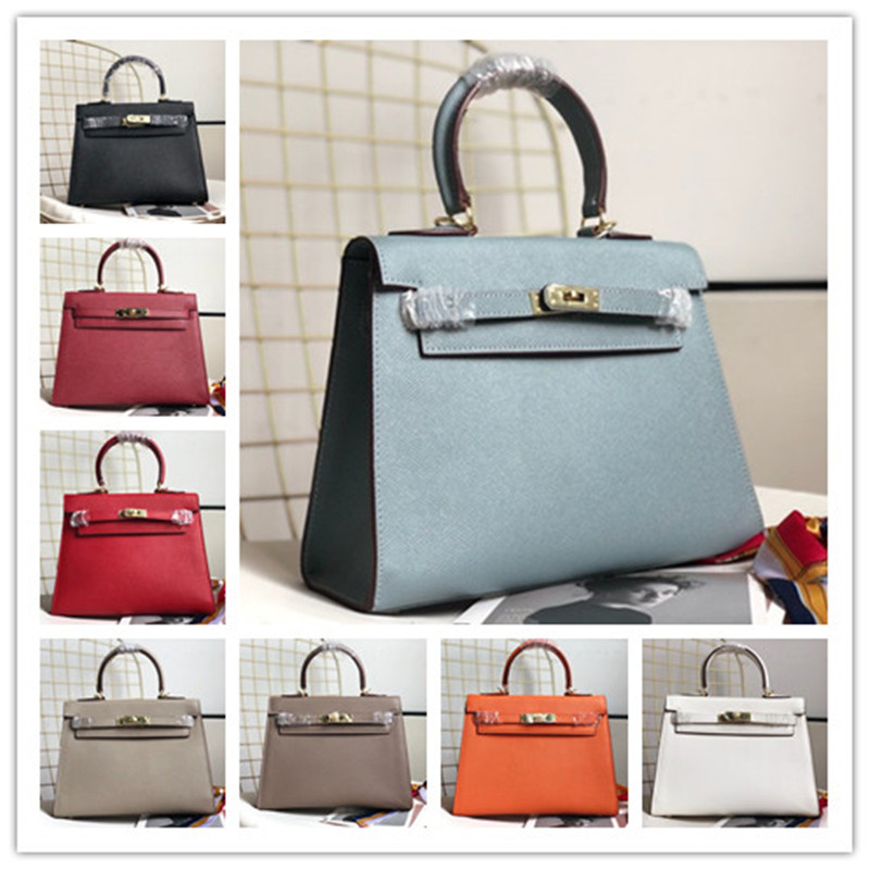 

Designer Luxury 28 Hand Bag Purse Red Fjord Leather vintage 25 CM Mini Bag Night Blue Togo Palladium Hardware Totes, Don't pay it