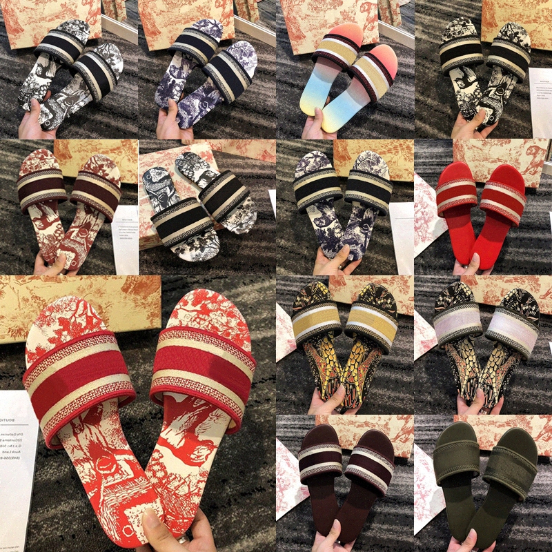 

dway Womens paris Sandals Slippers Embroidery Floral Brocade Girls Beach Flip Flops flat summer luxuries loafers Striped causal Genuine Leather Slipper Slid N5wO#, Hello