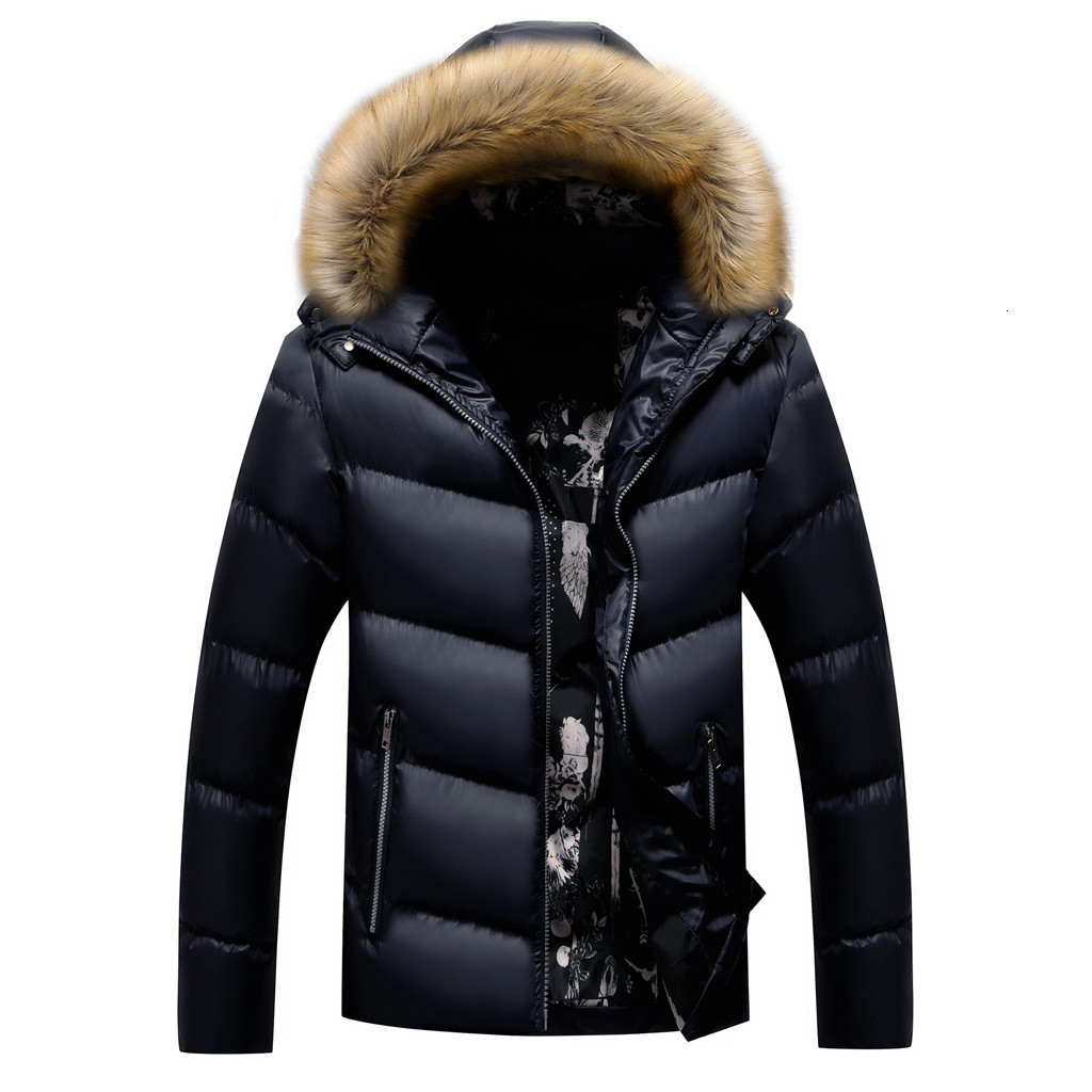 

streetwear Winter Casual Pure Color Zipper Thickened Hoodie Cotton-padded Coat jacket men jaqueta masculino chaqueta hombre, Black