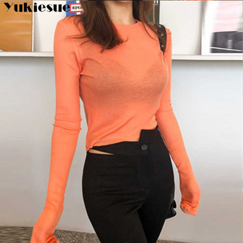 

fashionable t shirt woman top female T- women's tops & tees long sleeve short T-s for women tee Plus size 210608, Orange