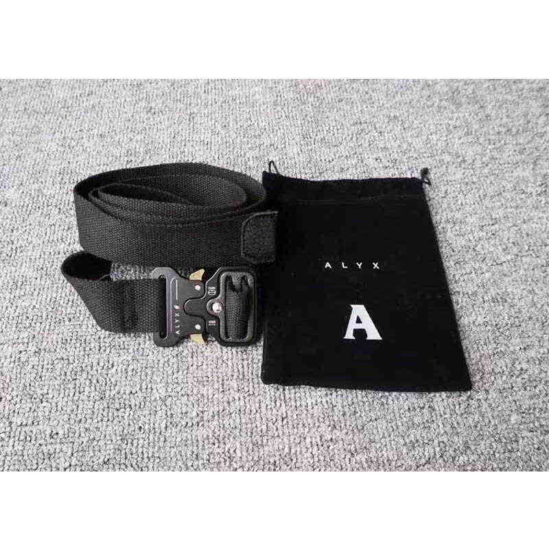 

Men Women Belts ALYX Belt Ordinary Canvas Alyx Belt High Quality Metal Buckle 128 cm Streetwear 1017 AA220312, Black