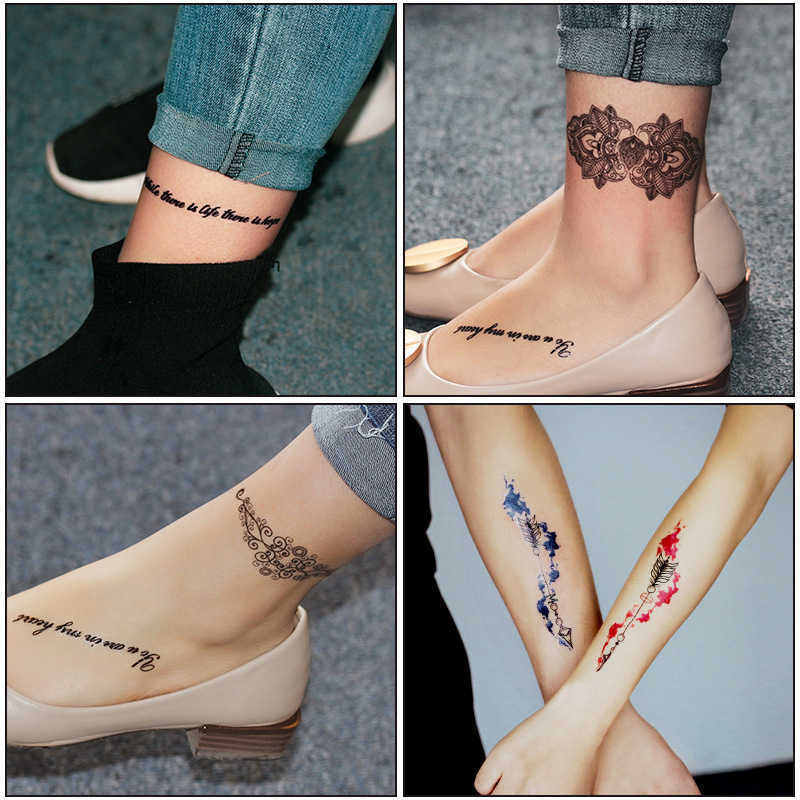 

3D Tattoo Sticker personalized letter flower arm waterproof Tattoo Sticker for men and women