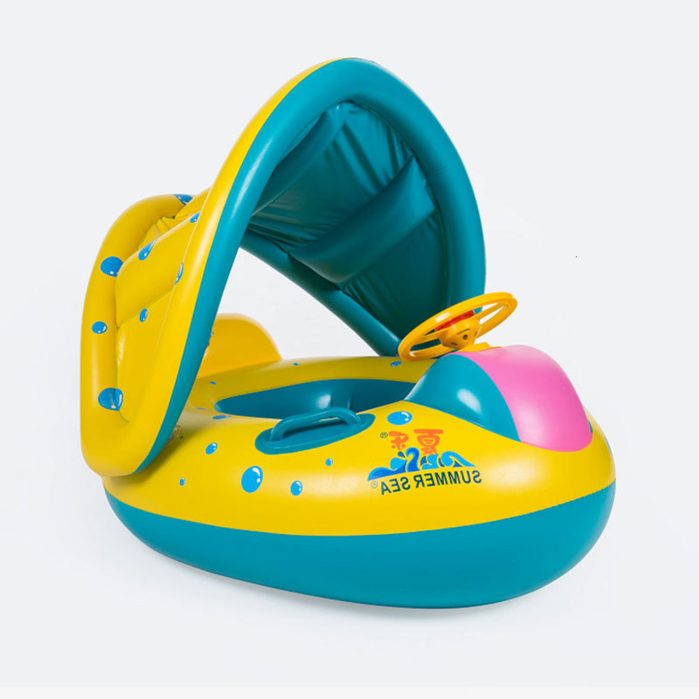 

Swimming ring Summer selling yacht with horn swimming seat ring double handle baby sunshade
