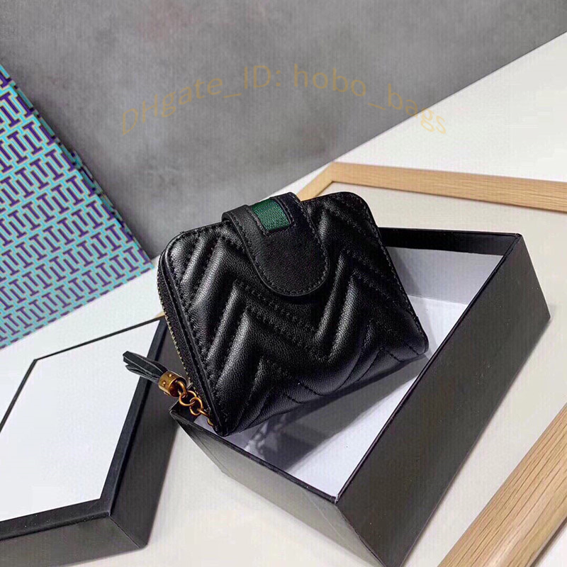 

2021 Luxury Designers Women Cowhide Stripes Wallet Letter Hasp Genuine Leather Interior Slot Pocket Card Holders Wallets Handbags Fashion Fu, Red;black