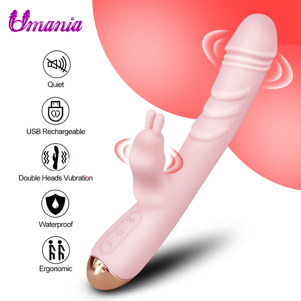 Dildo Rabbit Vibrator for Women G Spot Massage Dual Vibration Sex toys for Woman Vagina Clitoris Stimulator Female Masturbator-image-733808659