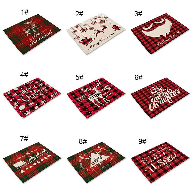 

Christmas Table Mat Dining Placemat Decoration For Home Kitchen Party Place Mats Tablecloth Xmas Supplies Gifts