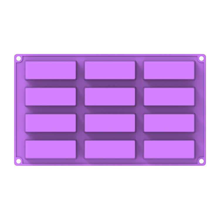 12 Cavity Silicone Rectangle Mould Protein Bars mold Energy Bars Maker for Caramel Bread Loaf Muffin Brownie Cornbread Cheesecake Pudding Soap Bu-image-723881047